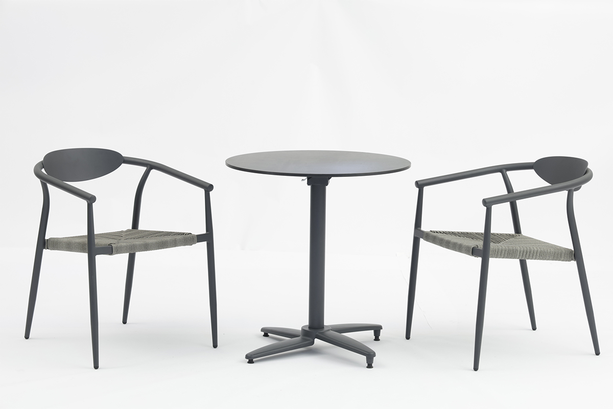 Metal dining restaurant round or cross shape cast Alum table base With HPL Table Top- AD751017 (2)