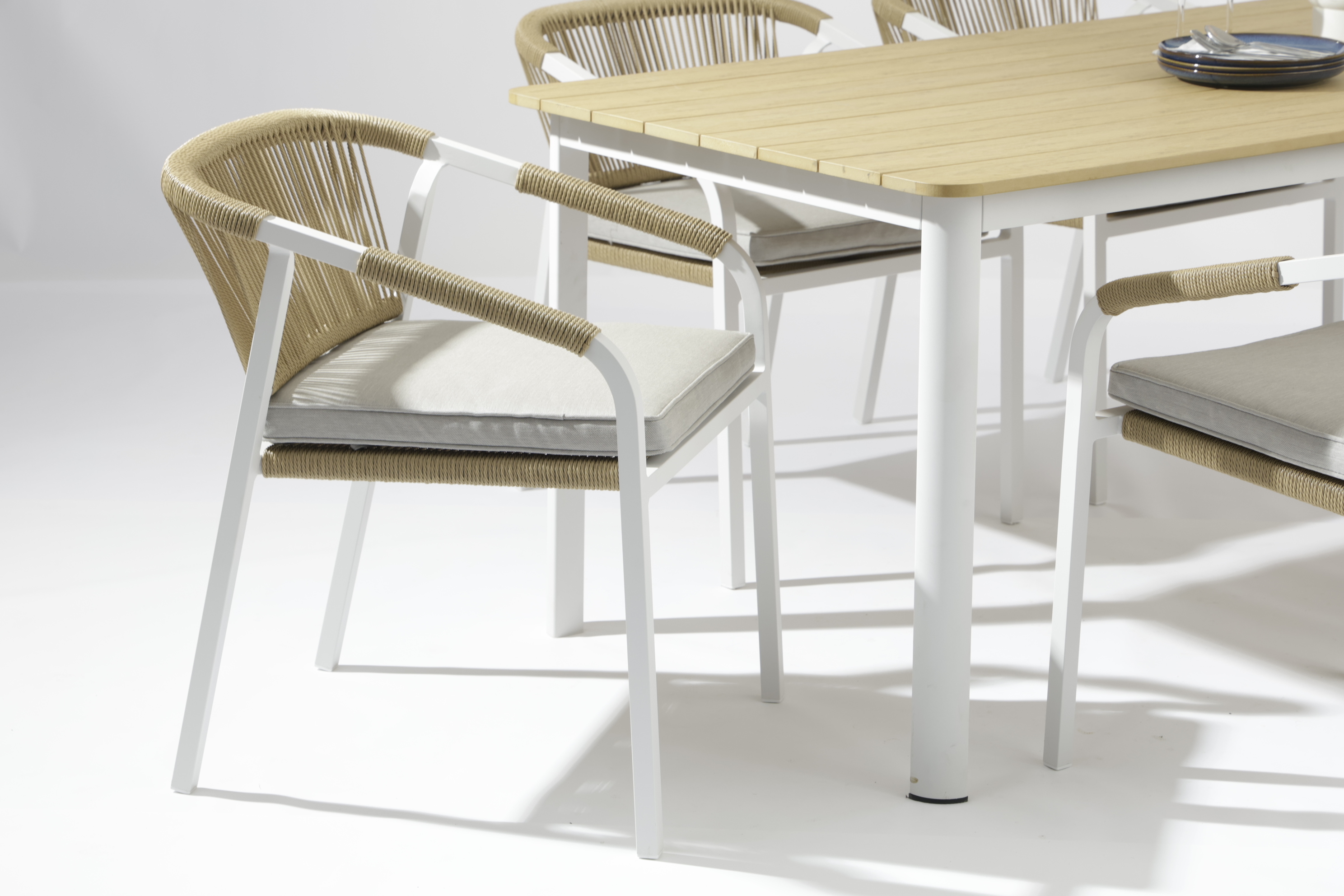 Outdoor Faux Polywood Dining Table with Aluminum Frame - AD939005T