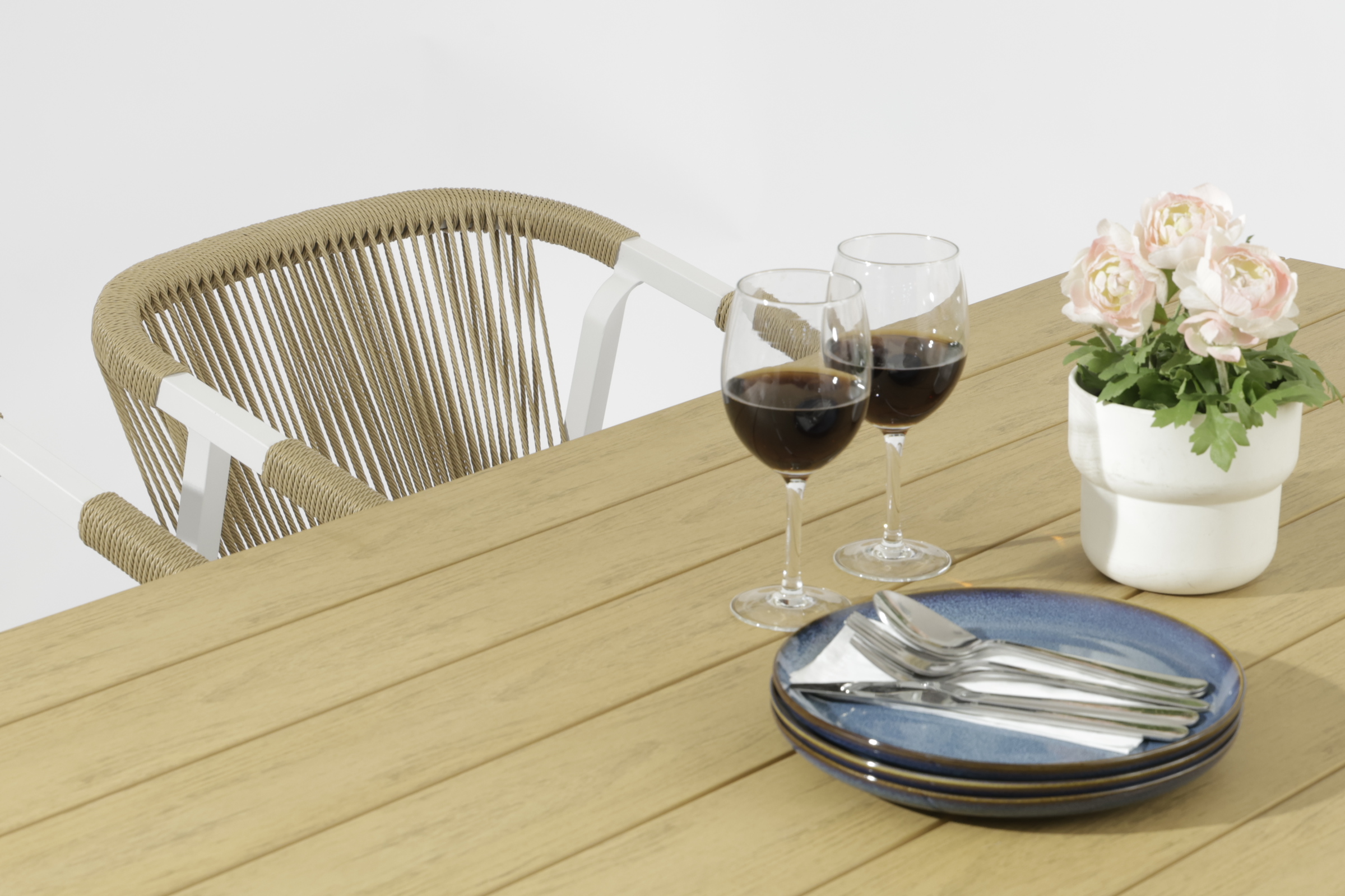 Outdoor Faux Polywood Dining Table with Aluminum Frame - AD939005T