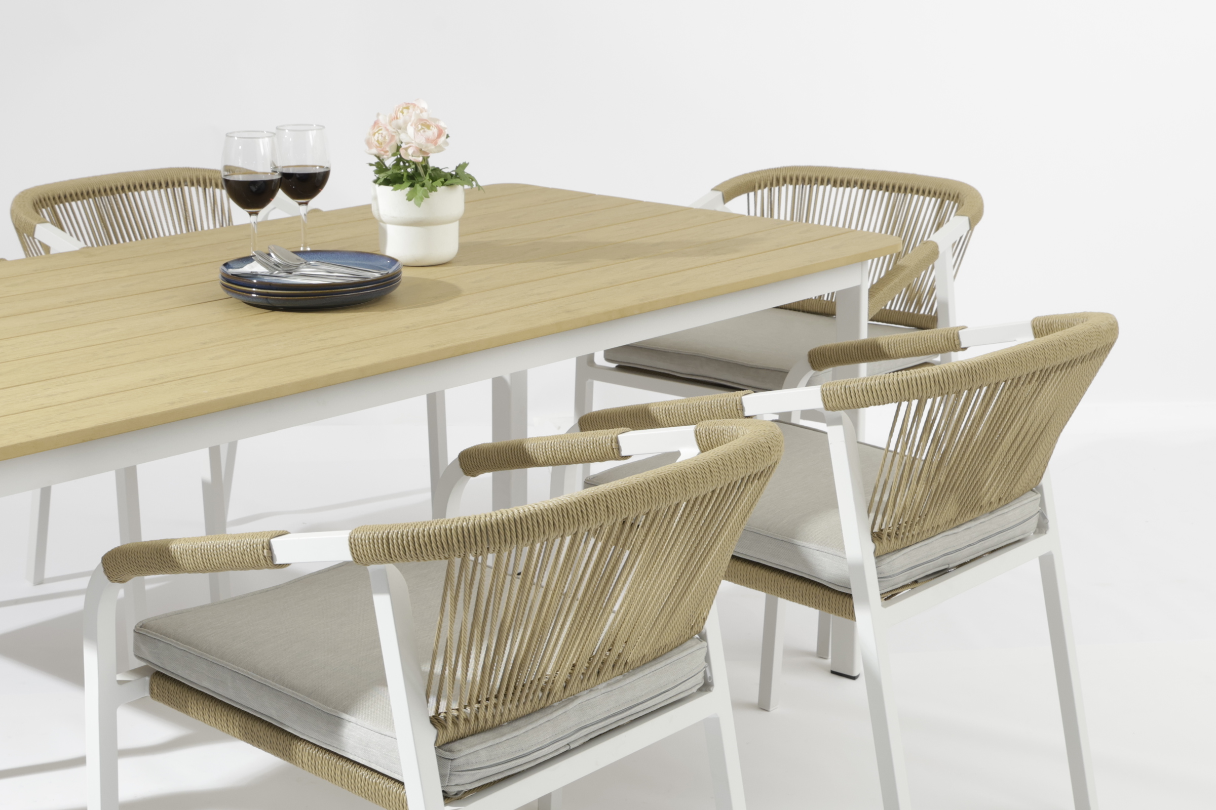 Outdoor Faux Polywood Dining Table with Aluminum Frame - AD939005T