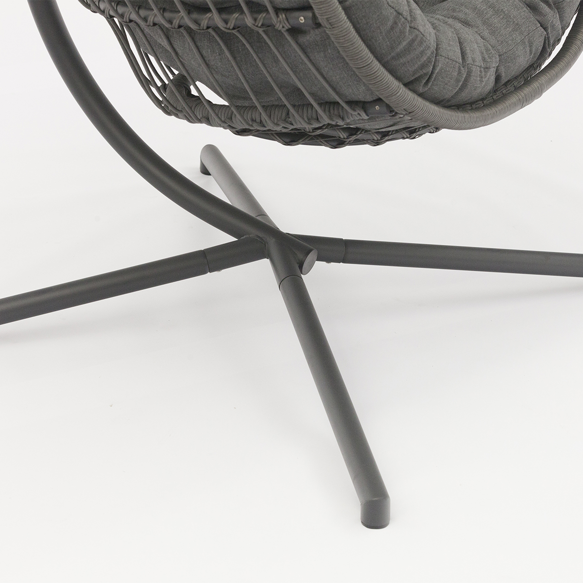Outdoor furniture Luxurious PE Rattan hanging chair with stand for garden AD698008-2