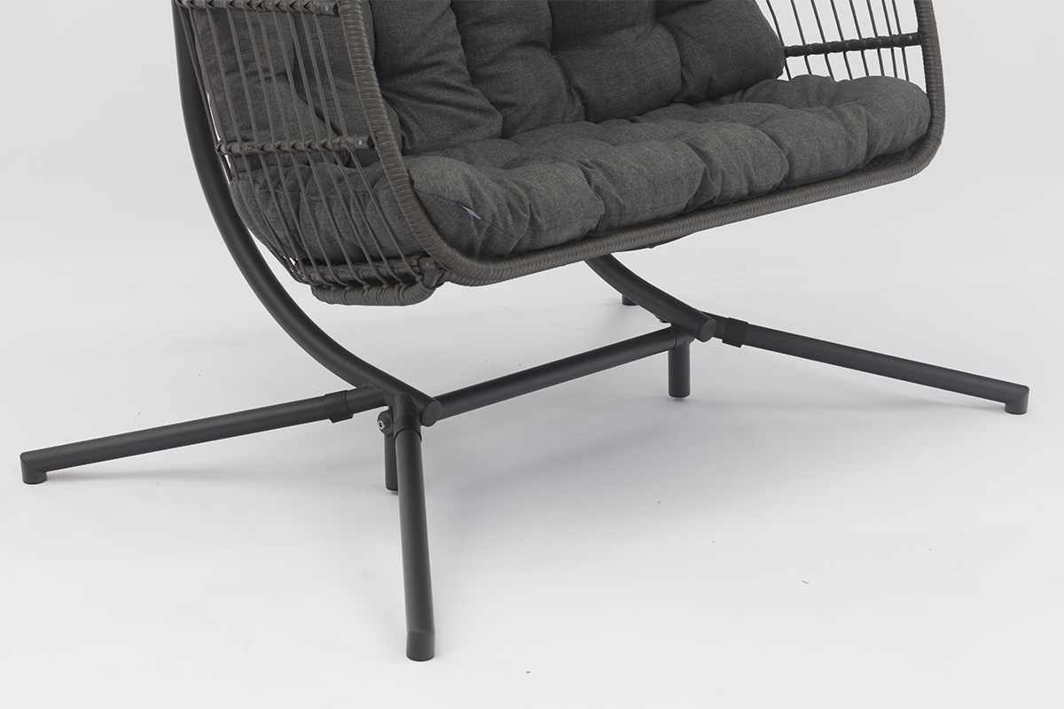 Outdoor Rattan Double Egg Chair Lover Fully Foldable Wicker Swing Chairs AD698012-OB
