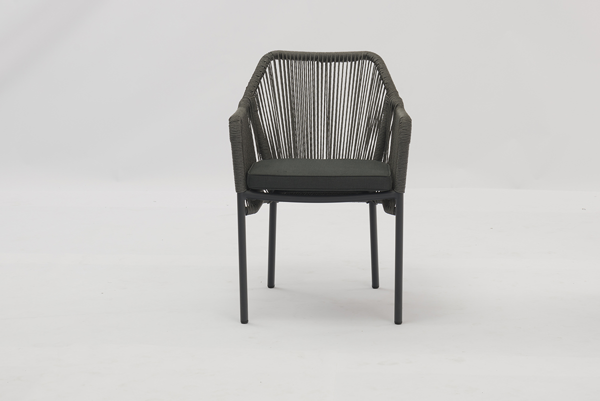 Wales Outdoor dining stackable aluminum rattan bistro wicker chair polyester cushion - AD692029R