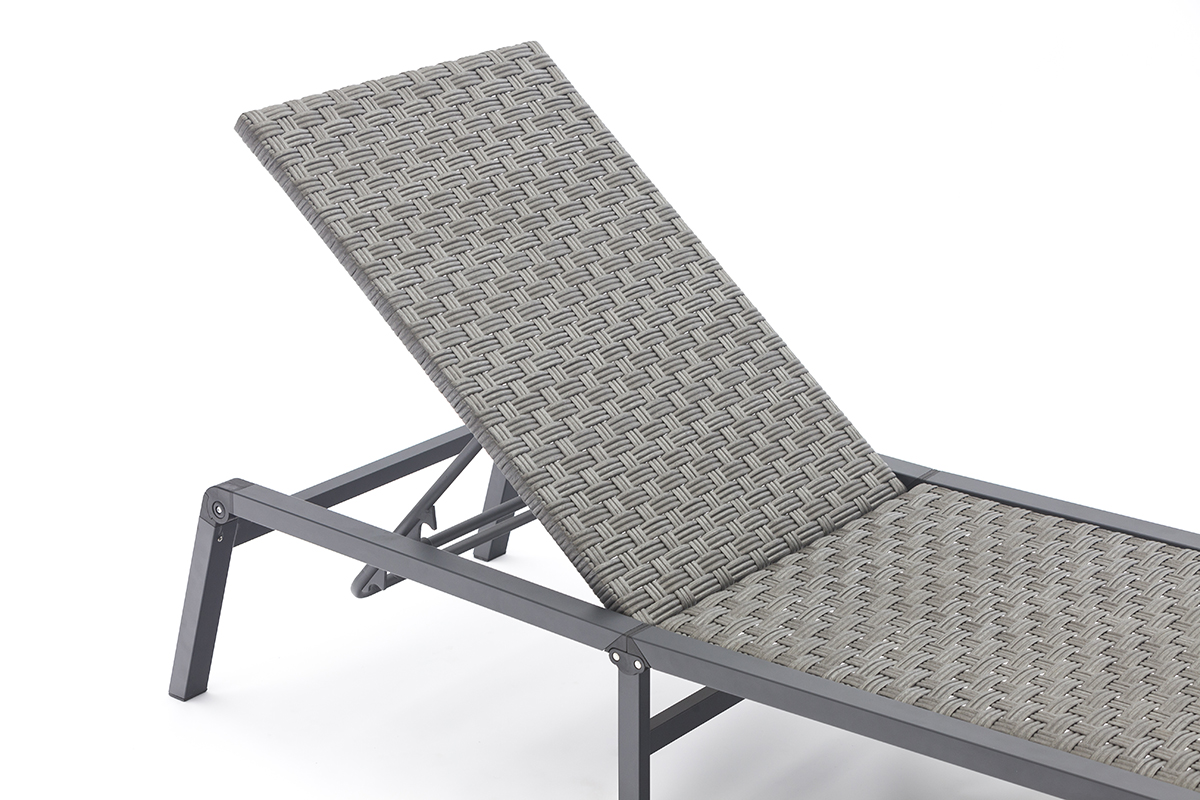 Yoga All Weather Pool Furniture Adjustable Beach Outdoor Sun Lounge Chair With Aluminum Frame-AD607001