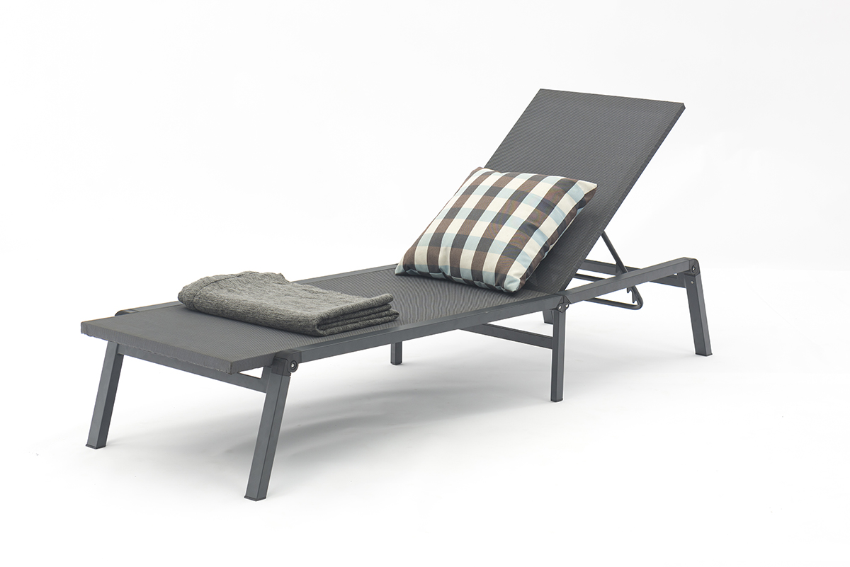 Yoga All Weather Pool Furniture Adjustable Beach Outdoor Sun Lounge Chair With Aluminum Frame-AD607001