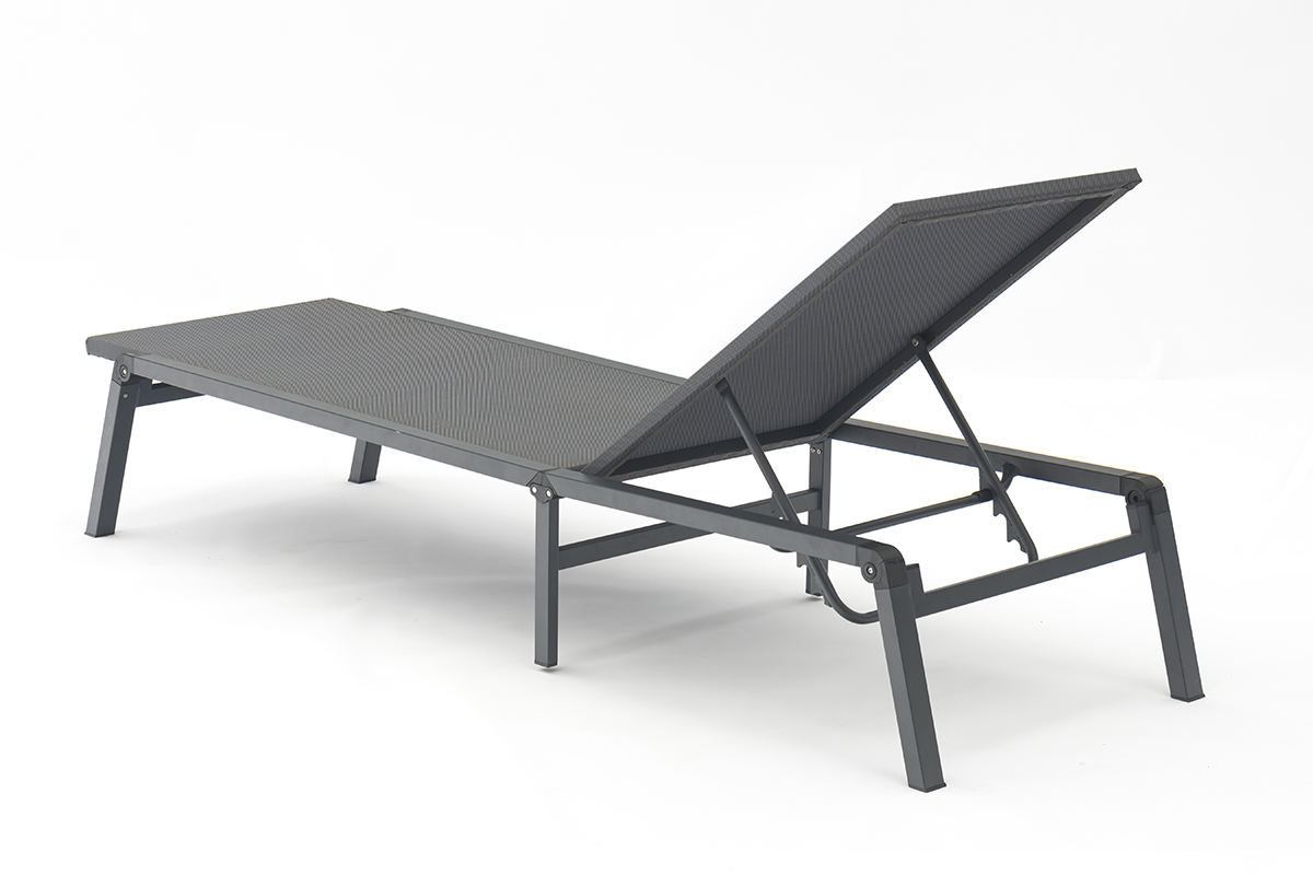 Yoga All Weather Pool Furniture Adjustable Beach Outdoor Sun Lounge Chair With Aluminum Frame&Textilene-AD607001-1
