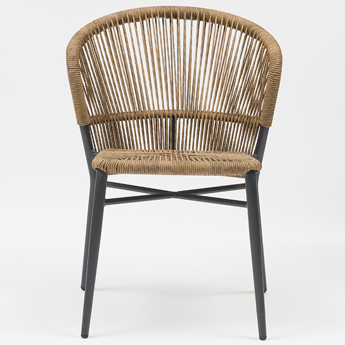 Lagos Scallop-Shaped Outdoor Aluminum Wicker Chair - AD722030 (1)
