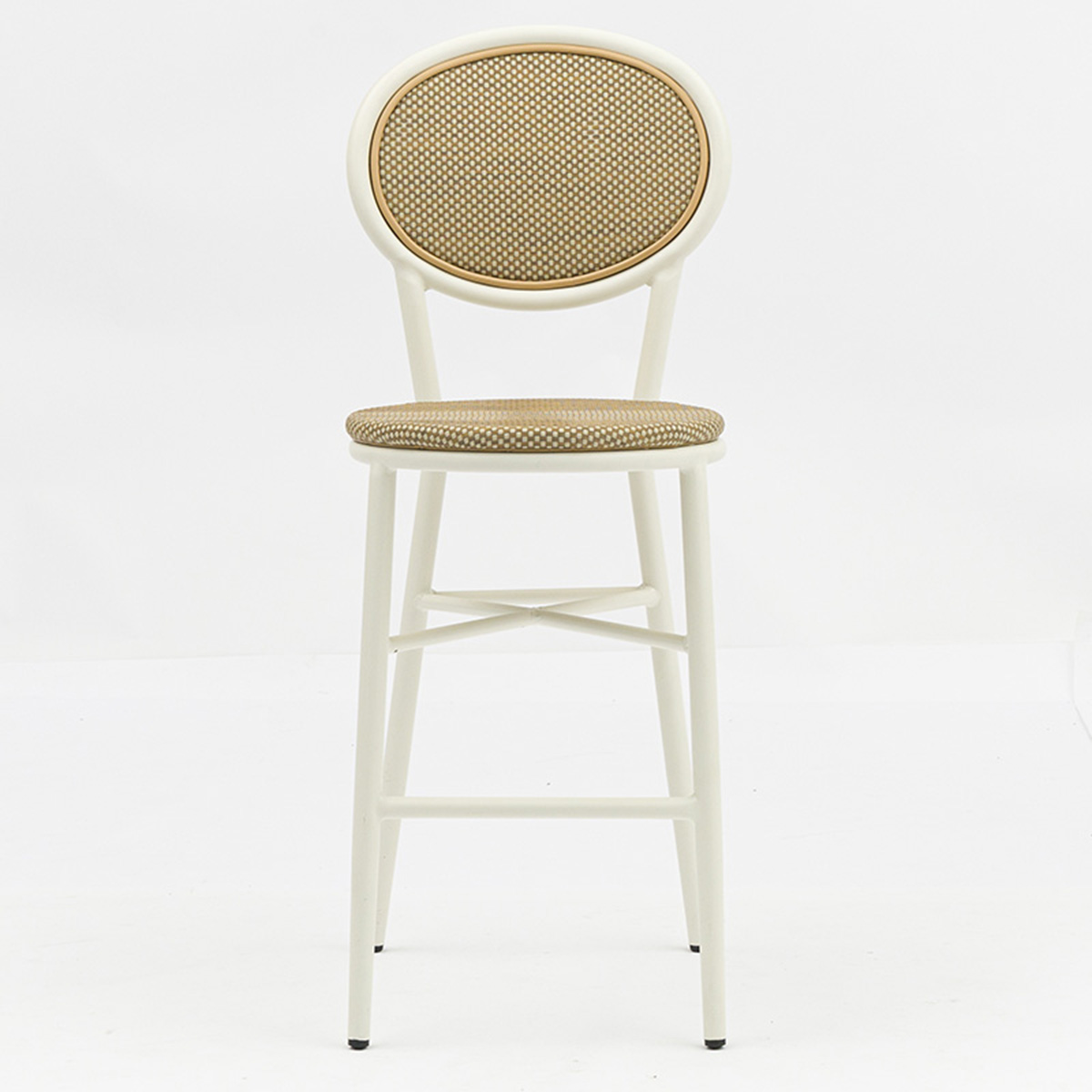 Outdoor Aluminum Bar stool with Teslin Fabric Seat and Backrest ,Restaurant use AD512004+AD551010 (2)