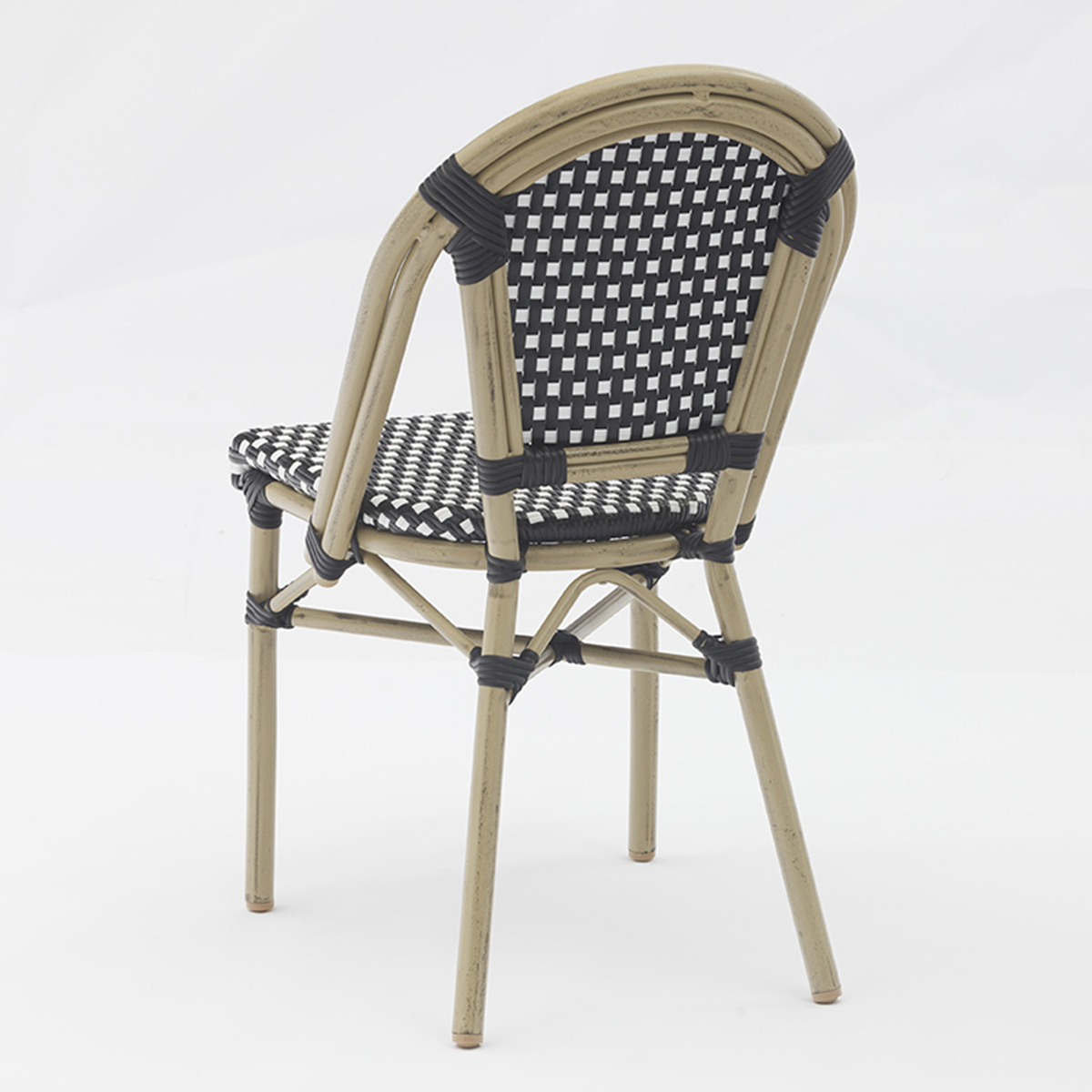 Outdoor dining stackable aluminum rattan bistro wicker chair-AD642001 (3)