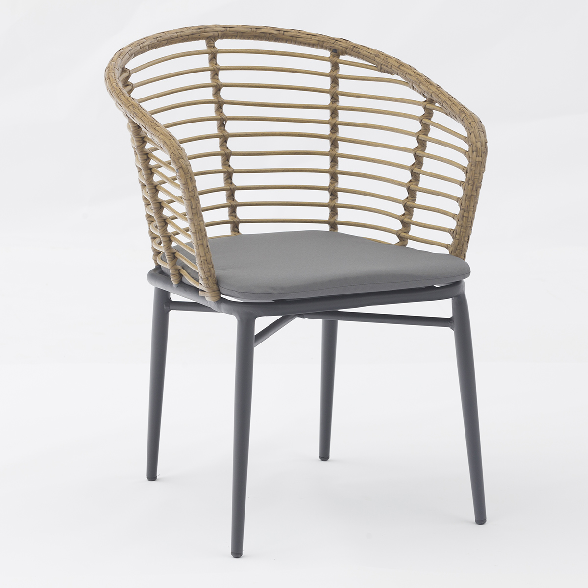 Outdoor dining stackable aluminum rattan bistro wicker chair-AD722017-1 (2)