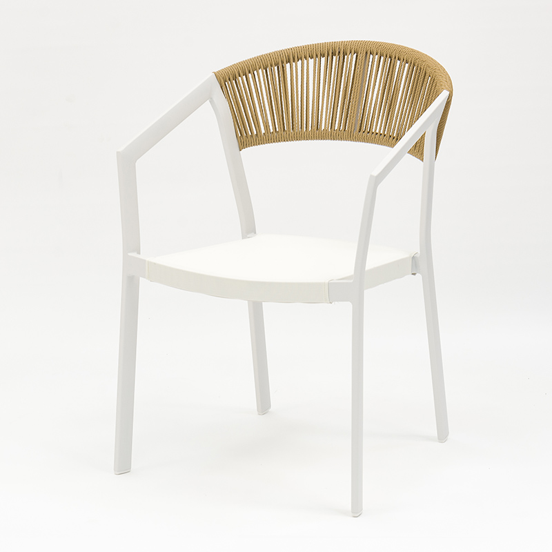 Outdoor dining stackable aluminum rattan bistro wicker chair- AD932006 (1)