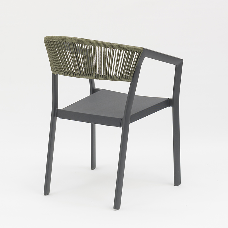 Outdoor dining stackable aluminum rattan bistro wicker chair- AD932006 (5)