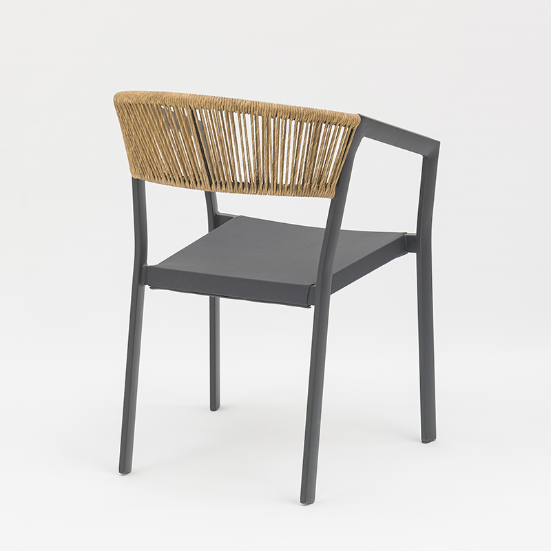 Outdoor dining stackable aluminum rattan bistro wicker chair- AD932006 (7)