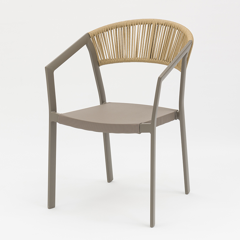 Outdoor dining stackable aluminum rattan bistro wicker chair- AD932006 (8)