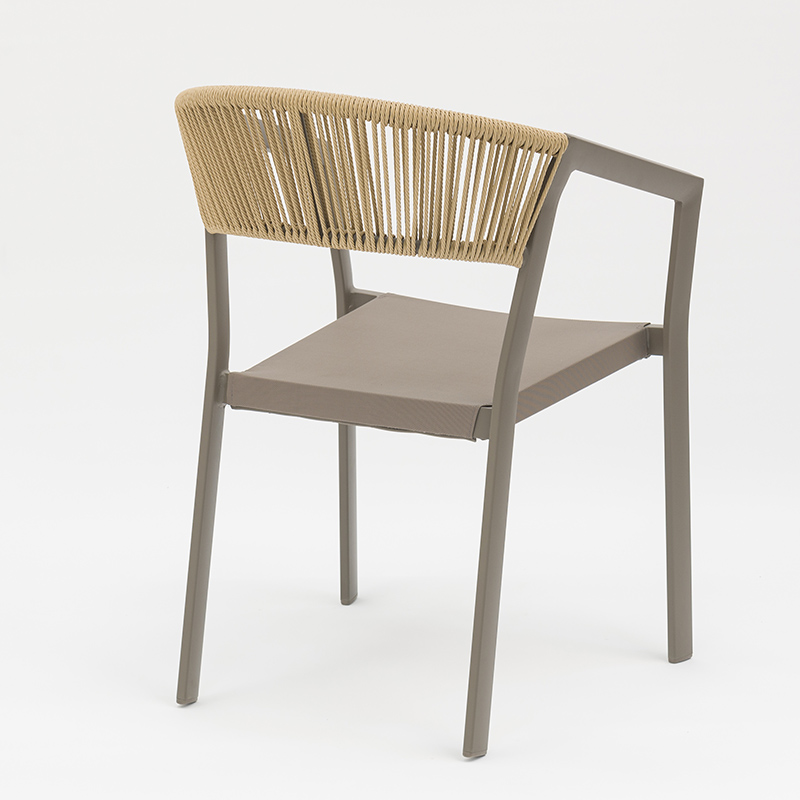 Outdoor dining stackable aluminum rattan bistro wicker chair- AD932006 (9)