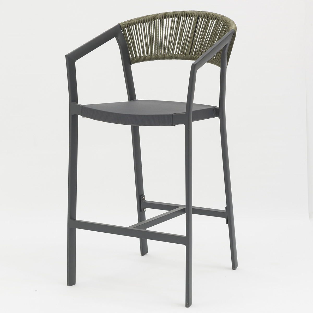 Outdoor dining stackable aluminum rattan bistro wicker chair-AD932007 (2)
