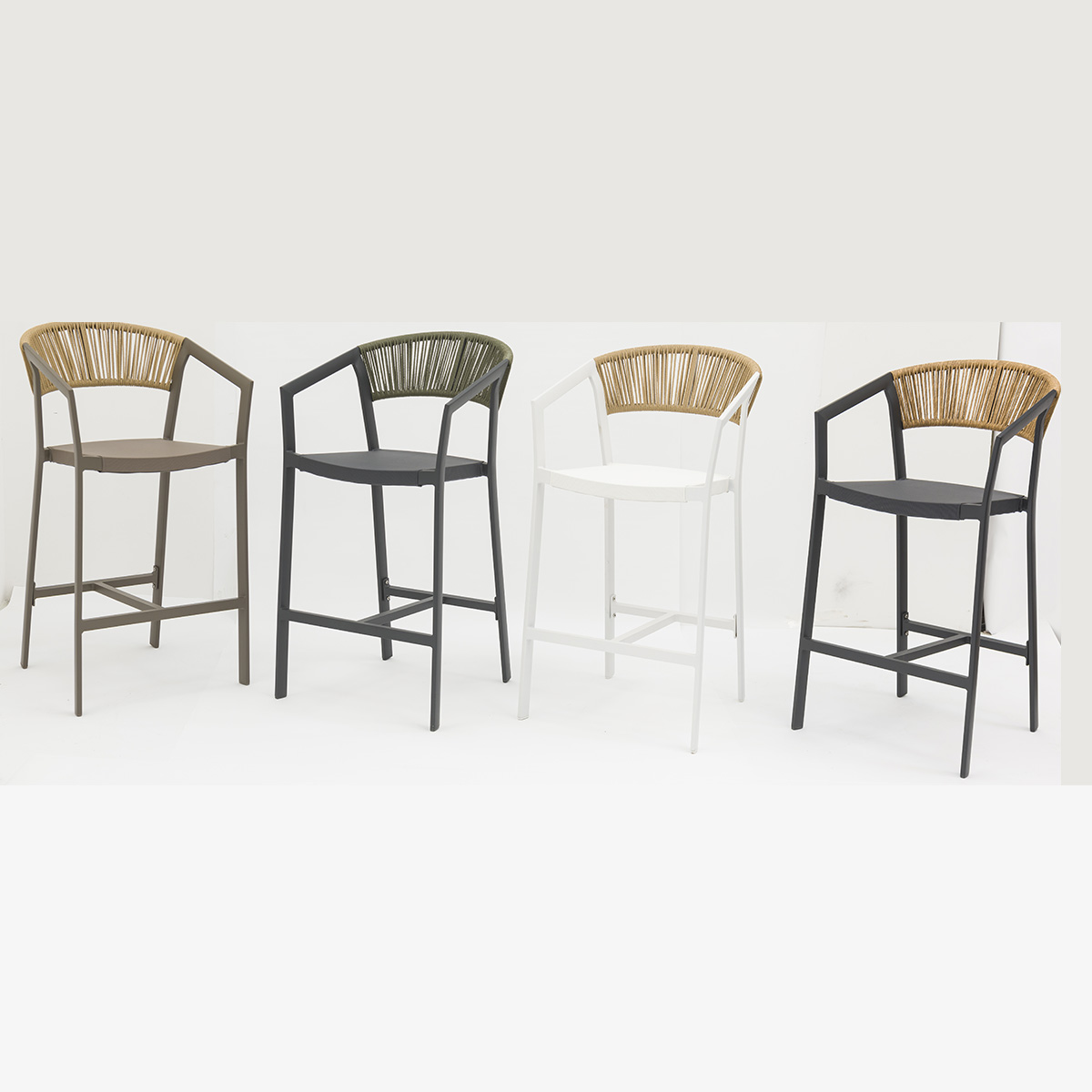 Outdoor dining stackable aluminum rattan bistro wicker chair-AD932007 (8)