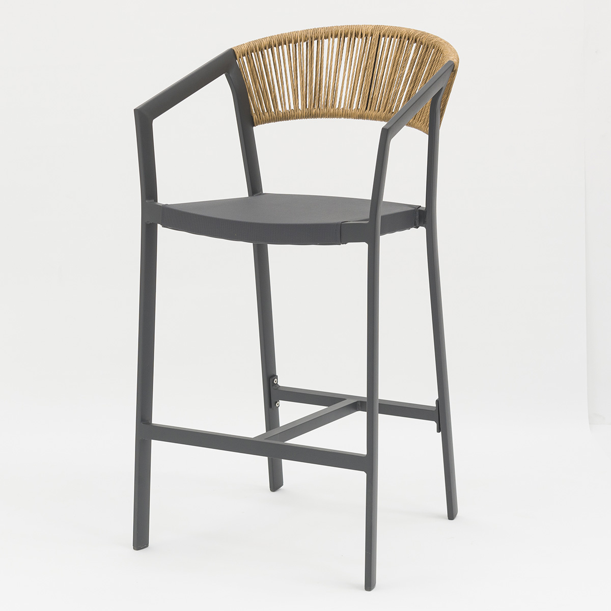 Outdoor dining stackable aluminum rattan bistro wicker chair-AD932007 (9)