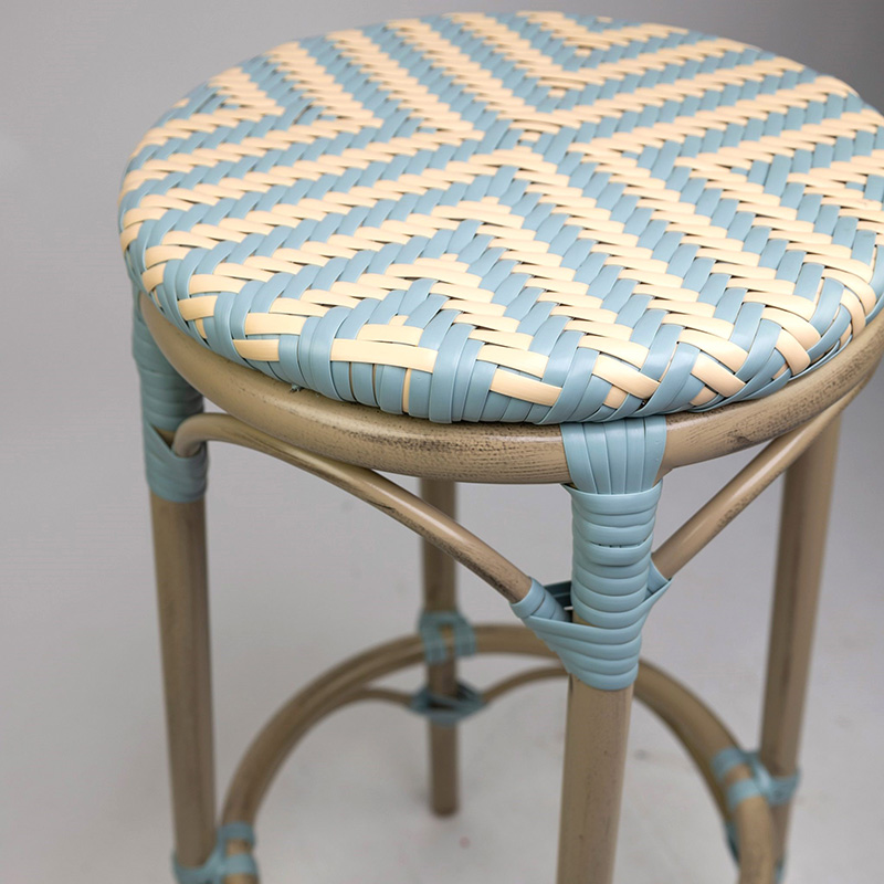 Outdoor French Bistro stool pe rattan weaving Seat AD642306 (1)