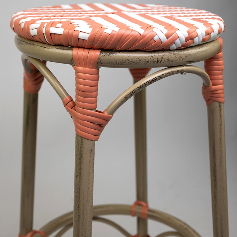 Outdoor French Bistro stool pe rattan weaving Seat AD642306 (4)