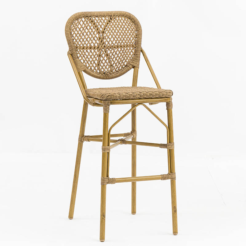 Outdoor Handcrafted PE Wicker Bar Stool Bistro AD642312B+AD551010 (1)