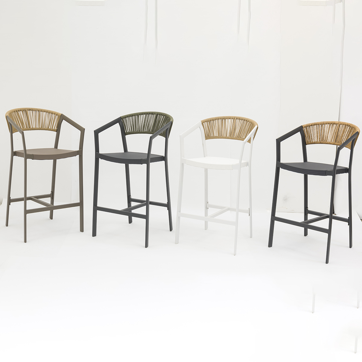 PE Rattan Bar set with Aluminum Frame - Stackable, Weather-Resistant, and Stylish for Patios AD932007 BAR+AD551011 (8)