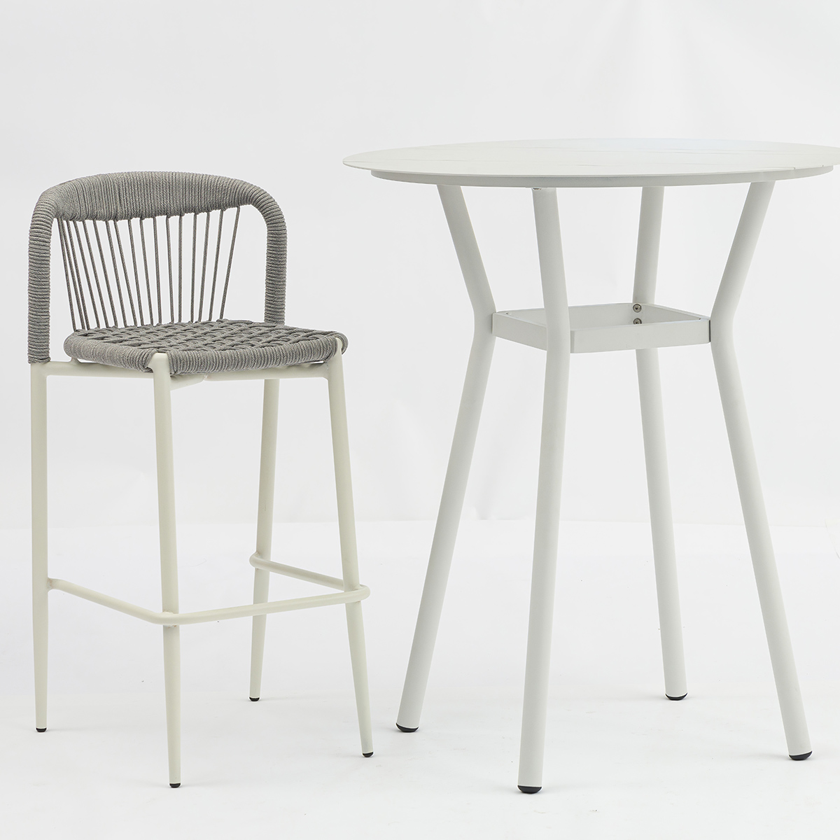 Stylish Outdoor Rope Bar Stool with Aluminum Frame AD872005BAR + AD551010-1 (1)
