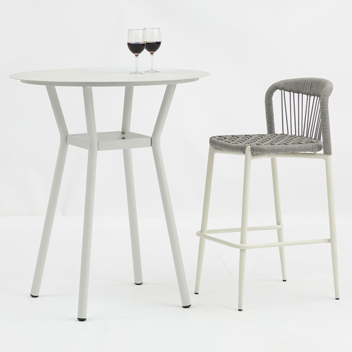 Stylish Outdoor Rope Bar Stool with Aluminum Frame AD872005BAR + AD551010-1 (2)