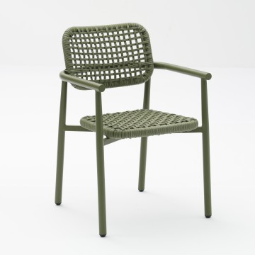 Oslo alum PE rattan dining arm chair - AD942002