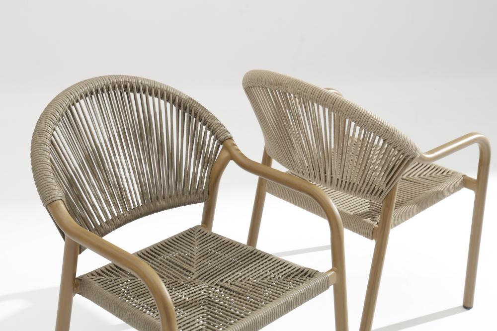 Outdoor aluminium wooden look chair (1)(1)