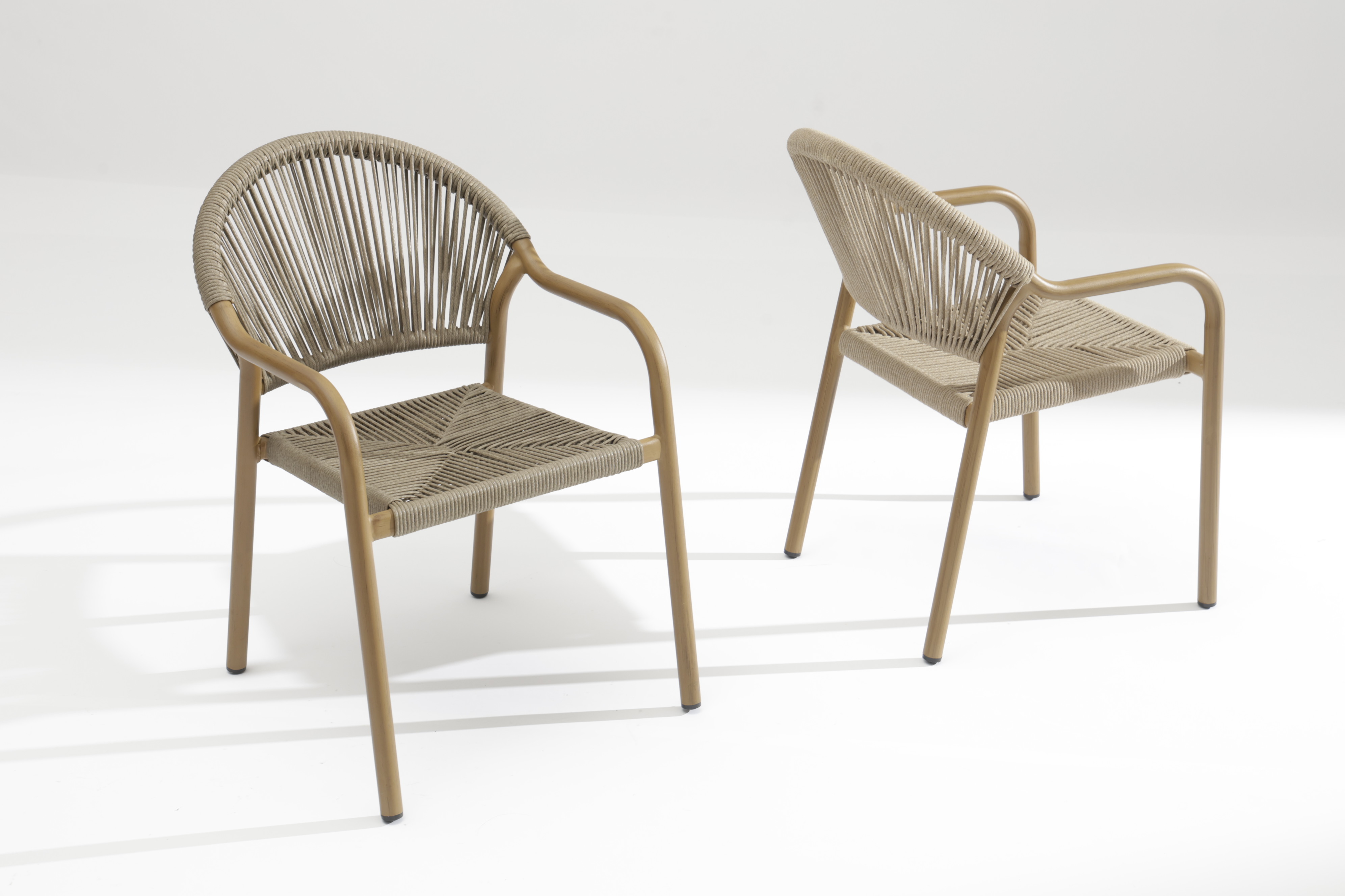 Outdoor aluminium wooden look chair (3)