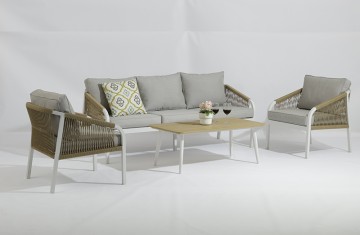 No need assemble Cali outdoor aluminum PE rattan sofa 4 pieces set - AD935004-4