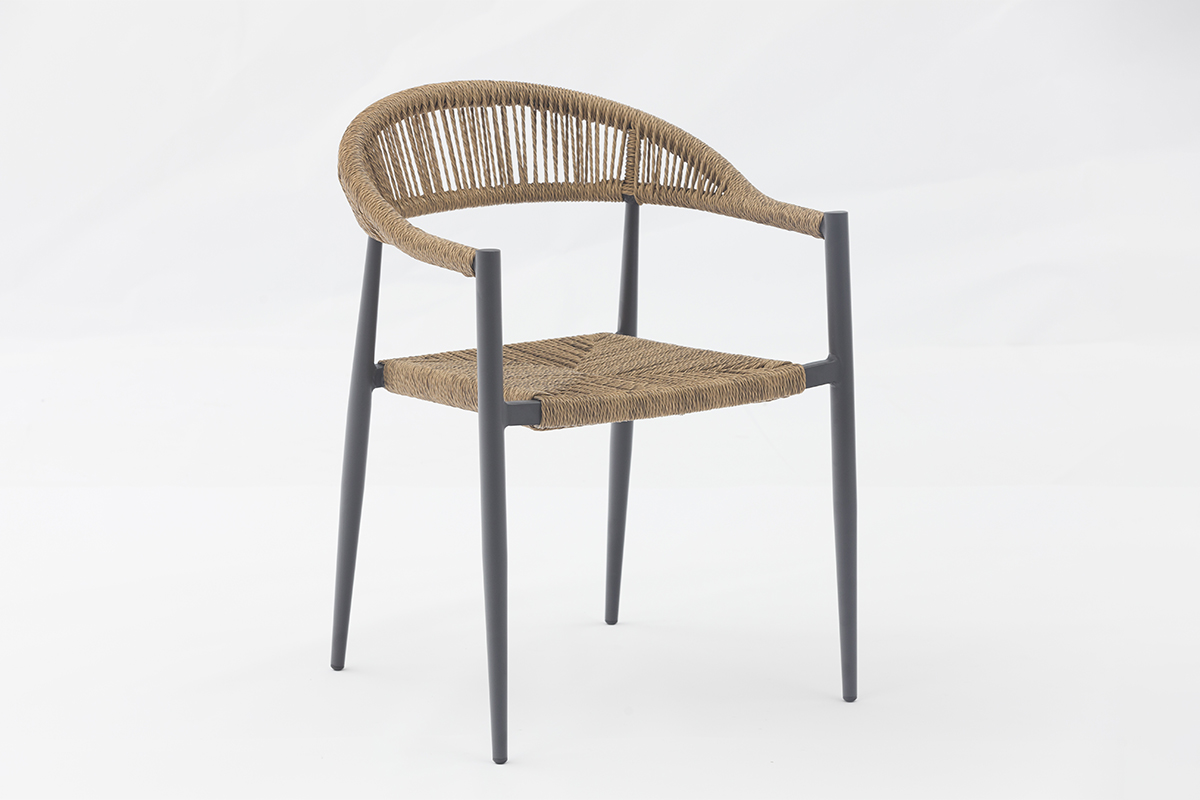 Almelo Outdoor dining stackable aluminum rattan bistro wicker chair- AD602001-1
