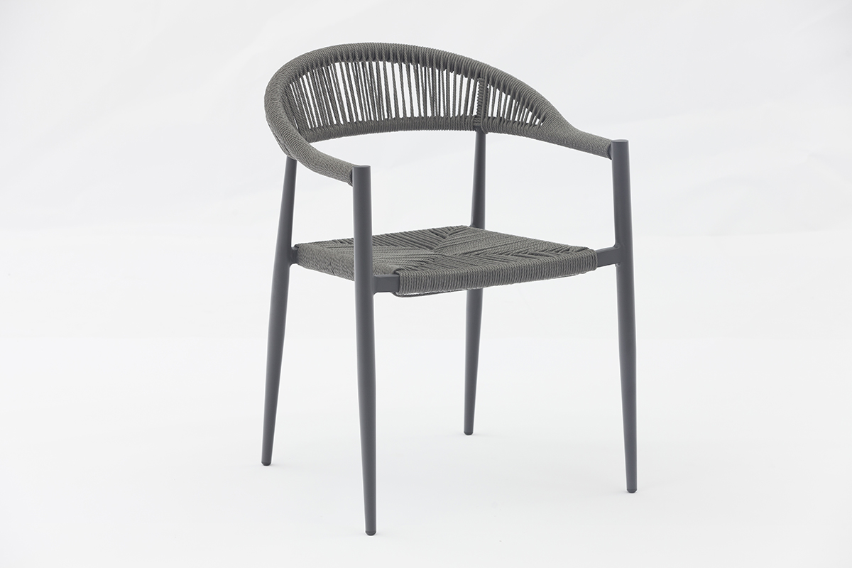 Almelo Outdoor dining stackable aluminum rattan bistro wicker chair- AD602001-1