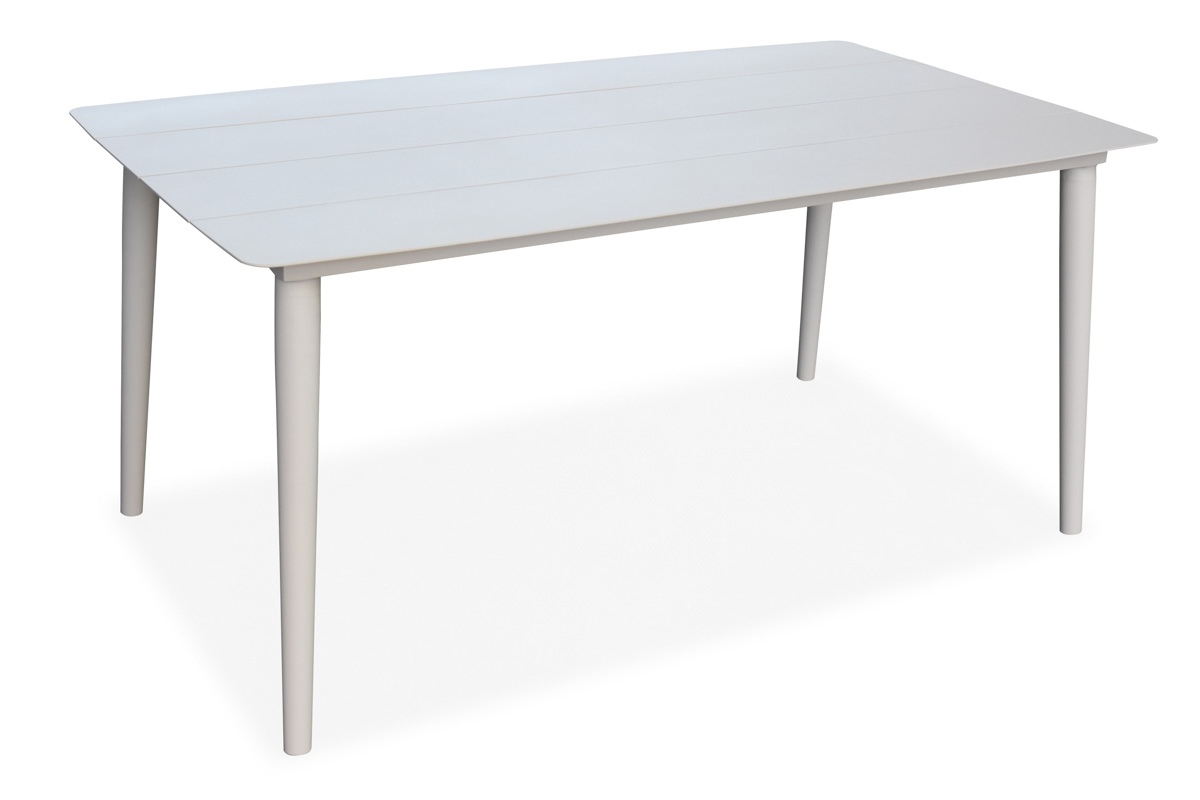 Aluminum Slatted Outdoor Dining Table - Full Aluminum Construction - AD647014
