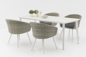 Jeky Sophisticated Outdoor Dining Set: 4 Chairs and a Modern All-Aluminum Table-AD723018-5