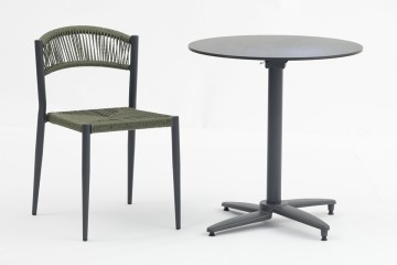 Metal dining restaurant round or cross shape cast Alum table base With HPL Table Top- AD751017