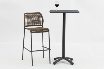 Modern Patio Bar Stool with PE Rattan Woven Backrest AD632068