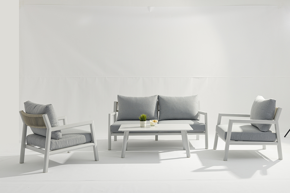 High Quality Outdoor aluminum rope Campion 4pcs set sofa set combines ...