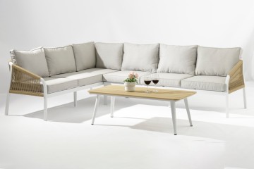 Outdoor aluminum twist wicker Cali 4pcs set sofa combines modern design-AD935004