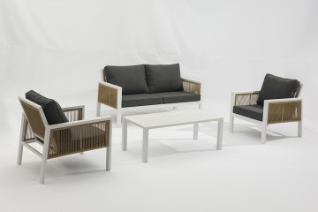 Outdoor full-aluminum Dolla four-piece sofa set combines modern elegance-AD685086