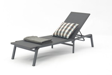 Yoga All Weather Pool Furniture Adjustable Beach Outdoor Sun Lounge Chair With Aluminum Frame&Textilene-AD607001-1