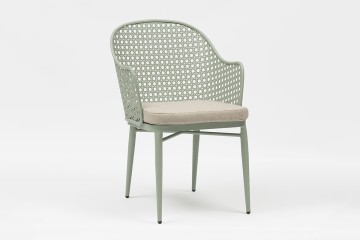 Momo Outdoor Aluminum Perforated Chair With Cushion - AD632099