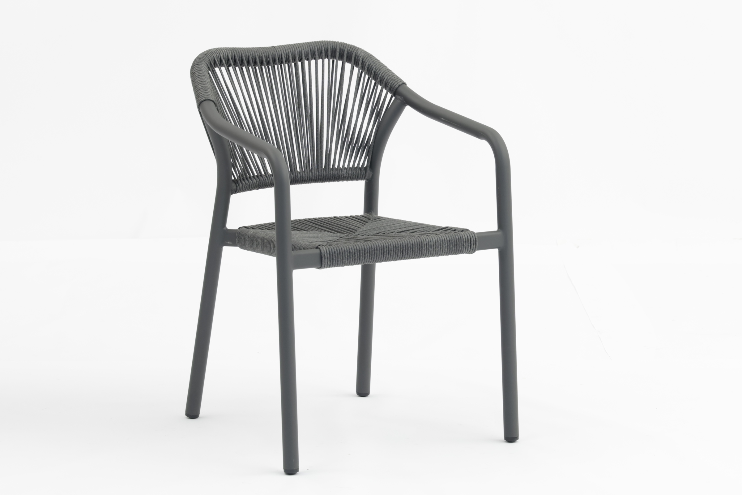 Outdoor dining stackable aluminum rattan bistro wicker chair-AD642347