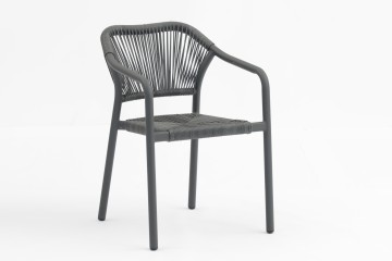 Outdoor dining stackable aluminum rattan bistro wicker chair-AD642347