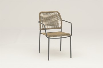 Collett Outdoor dining stackable steel rattan bistro wicker chair - AD632068