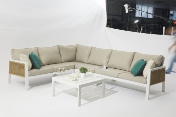 Outdoor full-aluminum Dolla five-piece sofa set combines modern elegance - AD709005C