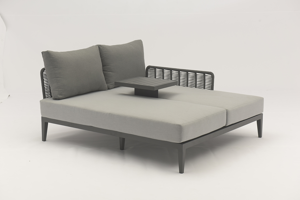 Chaise longue d'extérieur en corde d'aluminium Rosewyn-AD565002