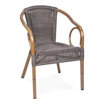 Handcrafted outdoor PE rattan weaving patio chair bamboo look frame+AD632010