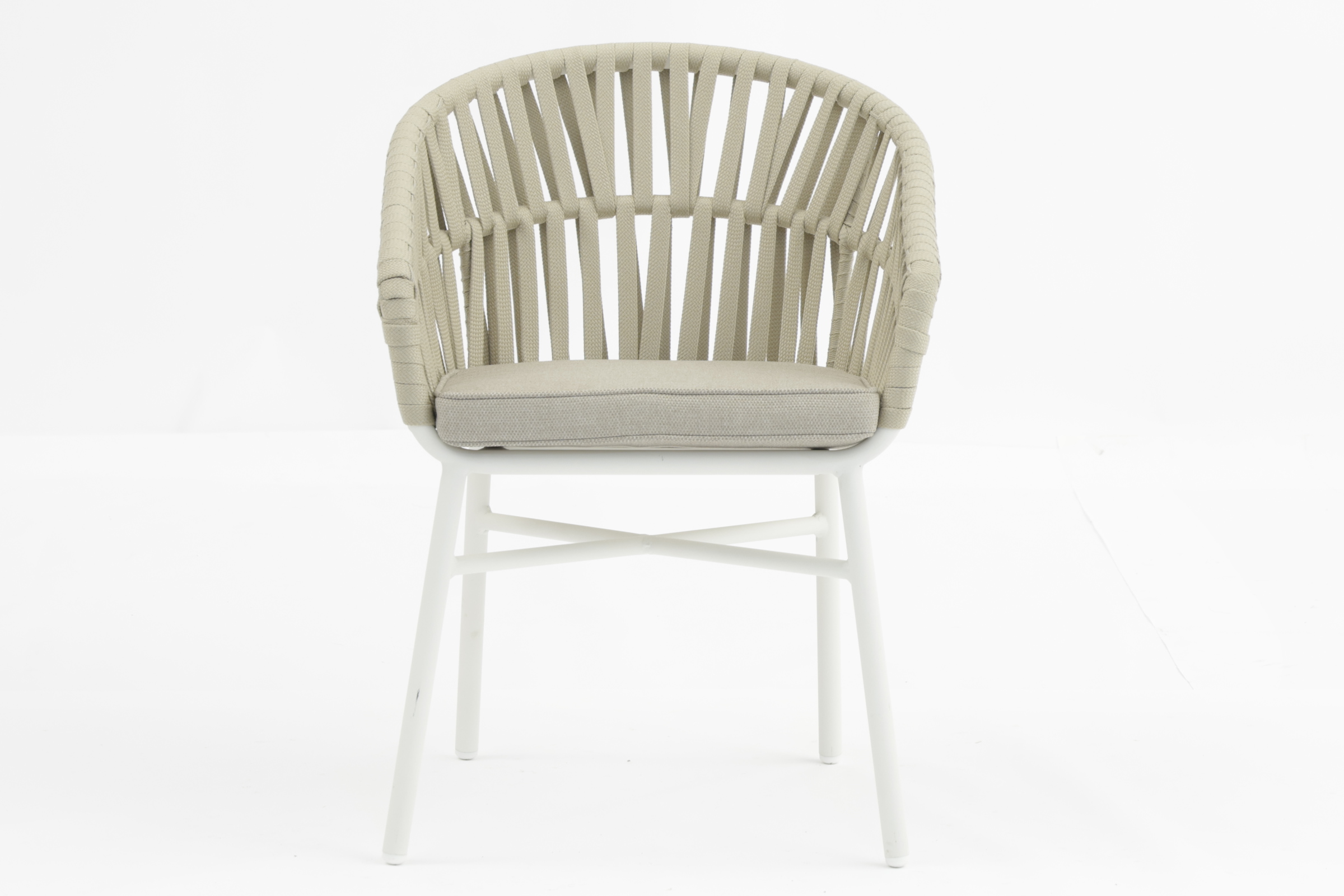 Outdoor dining stackable aluminum rattan bistro rope chair-AD872011